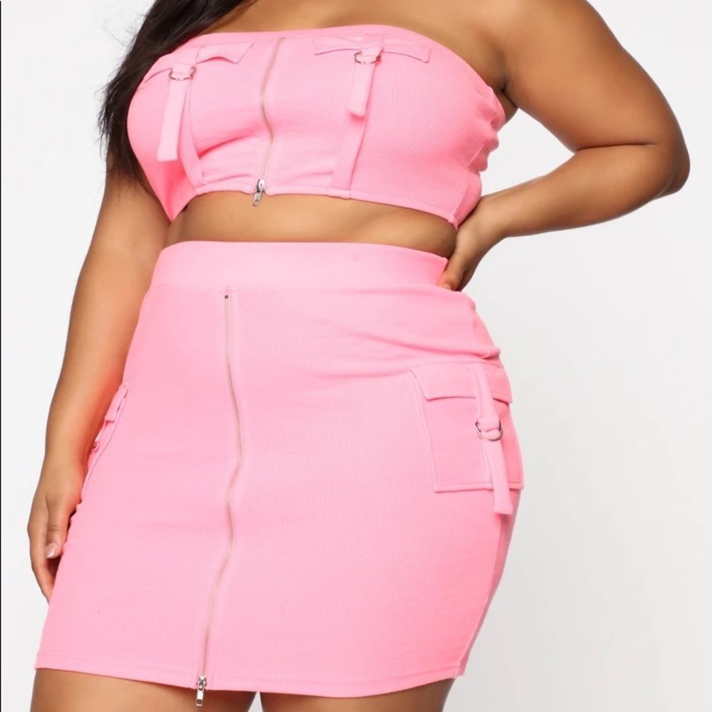 Fashion Nova set skirt and top strapless cargo - Picture 6 of 14